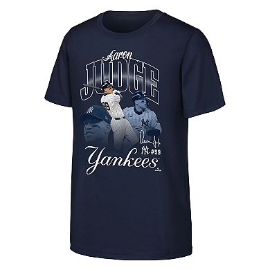 Youth Outerstuff Aaron Judge Navy New York Yankees Triple Player Graphic T-Shirt