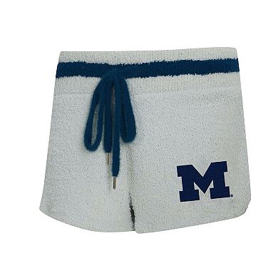 Women's Concepts Sport Gray/Navy Michigan Wolverines Whitley Long Sleeve Hoodie Top & Shorts Set