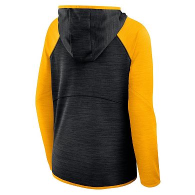 Women's Fanatics Black/Gold Pittsburgh Steelers Redzone End Around Pass Raglan Full-Zip Hoodie