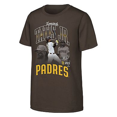 Youth Outerstuff Fernando Tatis Jr. Brown San Diego Padres Triple Player Graphic T-Shirt