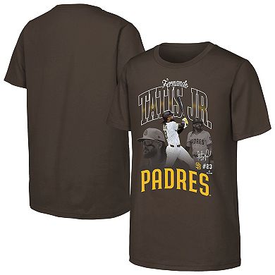 Youth Outerstuff Fernando Tatis Jr. Brown San Diego Padres Triple Player Graphic T-Shirt
