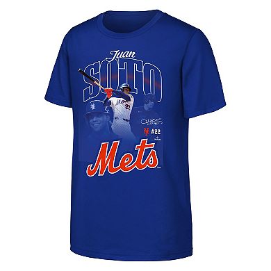 Youth Outerstuff Juan Soto Royal New York Mets Triple Player Graphic T-Shirt