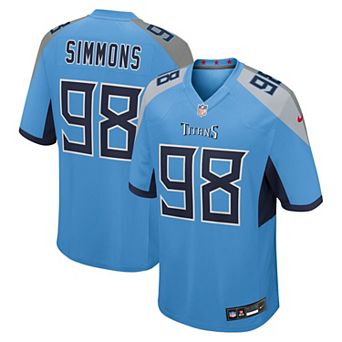 Men's Nike Jeffery Simmons Light Blue Tennessee Titans Team Game Jersey