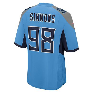 Men's Nike Jeffery Simmons Light Blue Tennessee Titans Team Game Jersey