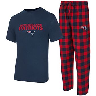 Men's Concepts Sport Navy/Red New England Patriots Avondale T-Shirt & Flannel Pants Set