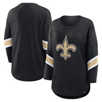 Women's Fanatics Black New Orleans Saints Plus Size Redzone 3/4-Sleeve Scoop Neck T-Shirt