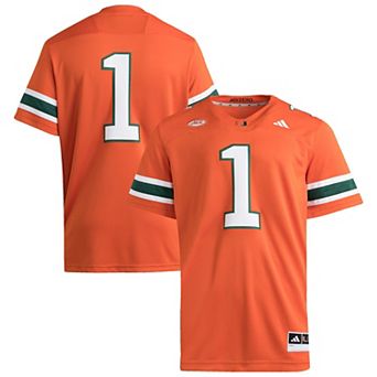 Men's adidas #1 Orange Miami Hurricanes Premier Jersey