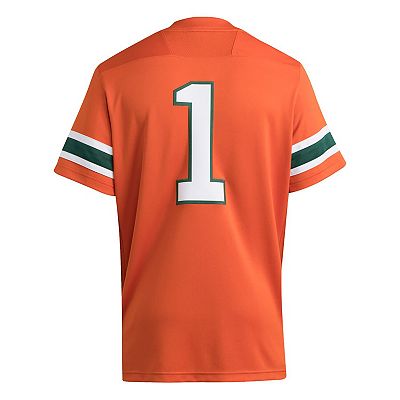 Men's adidas #1 Orange Miami Hurricanes Premier Jersey