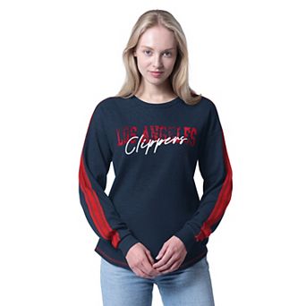 Women's G-III 4Her by Carl Banks Heather Navy LA Clippers Advantage Thermal Long Sleeve T-Shirt
