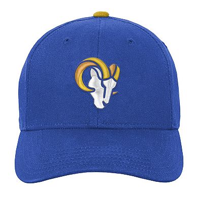 Youth Outerstuff Royal Los Angeles Rams Team Pre-Curved Adjustable Hat