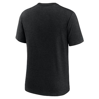 Men's Nike Heather Black Texas Longhorns Campus Collegiate Block Tri-Blend T-Shirt