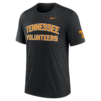 Men's Nike Heather Black Tennessee Volunteers Campus Collegiate Block Tri-Blend T-Shirt