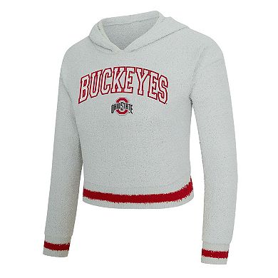 Women's Concepts Sport Gray/Scarlet Ohio State Buckeyes Whitley Long Sleeve Hoodie Top & Shorts Set