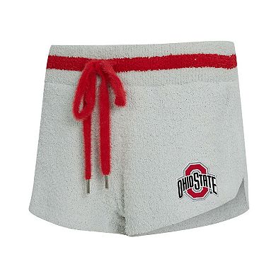 Women's Concepts Sport Gray/Scarlet Ohio State Buckeyes Whitley Long Sleeve Hoodie Top & Shorts Set