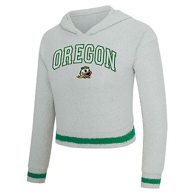 Women's Concepts Sport Gray/Green Oregon Ducks Whitley Long Sleeve Hoodie Top & Shorts Set