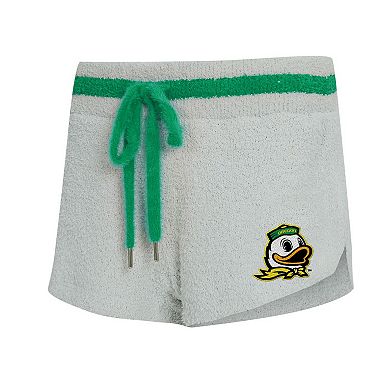 Women's Concepts Sport Gray/Green Oregon Ducks Whitley Long Sleeve Hoodie Top & Shorts Set