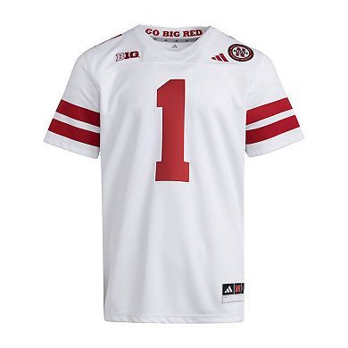 Men's adidas #1 White Nebraska Huskers Premier Jersey