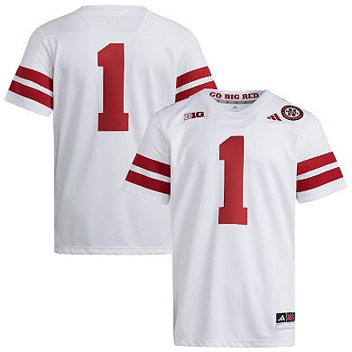 Men's adidas #1 White Nebraska Huskers Premier Jersey