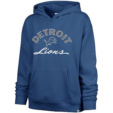 Women's '47 Blue Detroit Lions Whirlwind Naomi Pullover Hoodie