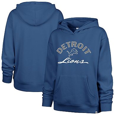 Women's '47 Blue Detroit Lions Whirlwind Naomi Pullover Hoodie