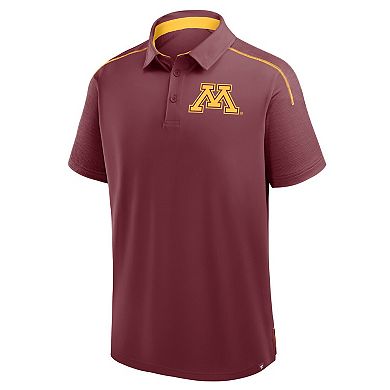 Men's Fanatics Maroon Minnesota Golden Gophers Take The Lead Defender Raglan Polo