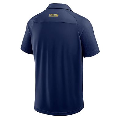 Men's Fanatics Navy Notre Dame Fighting Irish Take The Lead Defender Raglan Polo