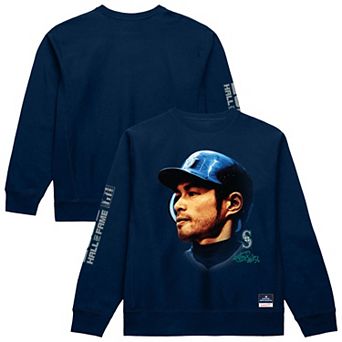 Men's Mitchell & Ness Ichiro Suzuki Navy Seattle Mariners Hall of Fame Sweatshirt