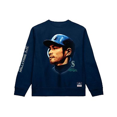 Men's Mitchell & Ness Ichiro Suzuki Navy Seattle Mariners Hall of Fame Sweatshirt
