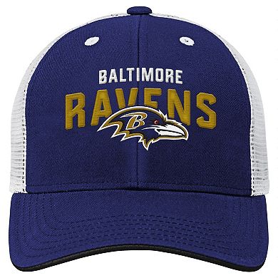 Youth Outerstuff Purple Baltimore Ravens Core Lockup Trucker Adjustable Hat