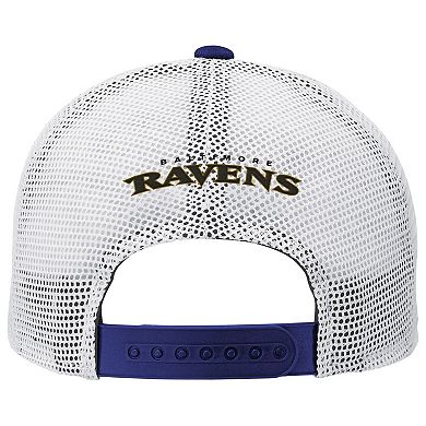 Youth Outerstuff Purple Baltimore Ravens Core Lockup Trucker Adjustable Hat