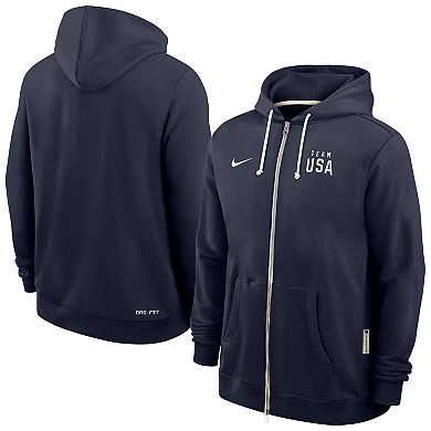 Men's Nike Navy Team USA Standard Issue Dri-FIT Full-Zip Hoodie