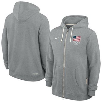 Men's Nike Heather Gray Team USA Standard Issue Dri-FIT Full-Zip Hoodie