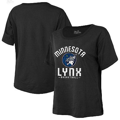 Women's Majestic Threads Black Minnesota Lynx The Edge Premium Boxy T-Shirt