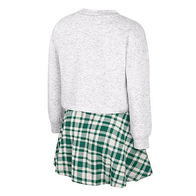 Girls Youth Colosseum White Michigan State Spartans Marceline Plaid Skirt and Top Set