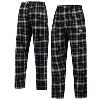 Men's Concepts Sport Black/Gray San Antonio Spurs Ultimate Plaid Flannel Pants