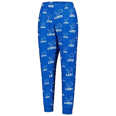 Youth Outerstuff Blue Detroit Lions All-Over-Print Long Sleeve T-Shirt and Pants Sleep Set