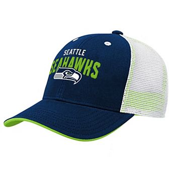 Youth Outerstuff College Navy Seattle Seahawks Core Lockup Trucker Adjustable Hat