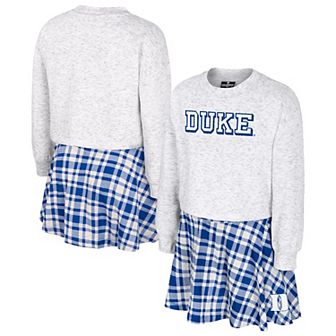 Girls Youth Colosseum Gray Duke Blue Devils Marceline Plaid Skirt and Top Set