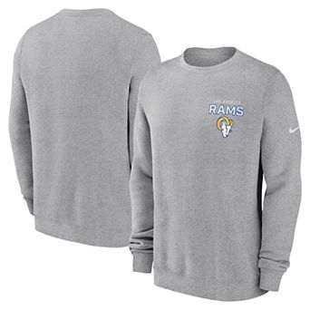 Men's Nike Heather Gray Los Angeles Rams Primetime Club Fleece Pullover Sweatshirt