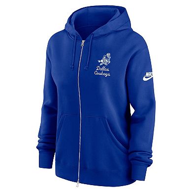 Women's Nike Navy Dallas Cowboys Phoenix Rewind Full-Zip Hoodie