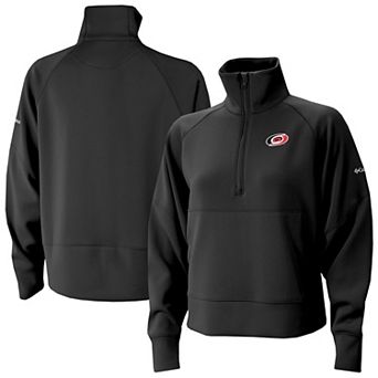 Women's Columbia Black Carolina Hurricanes Wickhams Hills Raglan Omni-Wick Half-Zip Pullover