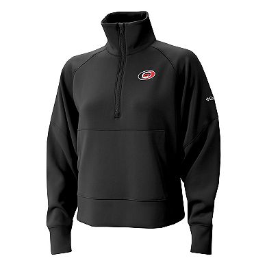 Women's Columbia Black Carolina Hurricanes Wickhams Hills Raglan Omni-Wick Half-Zip Pullover