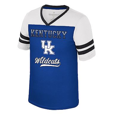 Girls Youth Colosseum Royal Kentucky Wildcats Princess Bubblegum Bling T-Shirt