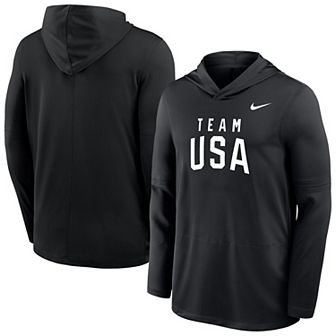 Men's Nike Black Team USA Lightweight Dri-FIT Long Sleeve Hoodie T-Shirt