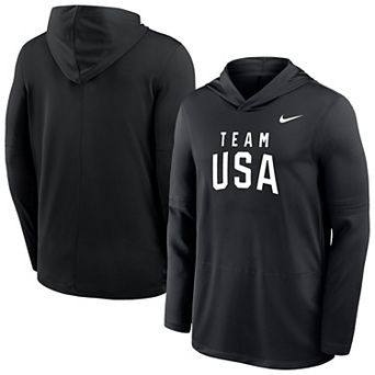 Men's Nike Black Team USA Lightweight Dri-FIT Long Sleeve Hoodie T-Shirt