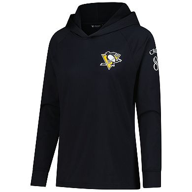 Women's Levelwear Sidney Crosby Black Pittsburgh Penguins Impression Name & Number Raglan Hoodie