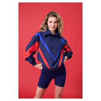 Women's Terez Navy Philadelphia Phillies Sugar Swizzle Track Quarter-Zip Pullover