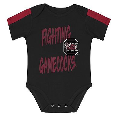 Infant Outerstuff Garnet/Black South Carolina Gamecocks Double Down Bodysuit and Pants 3-Piece Set