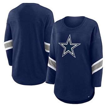 Women's Fanatics Navy Dallas Cowboys Plus Size Redzone 3/4-Sleeve Scoop Neck T-Shirt