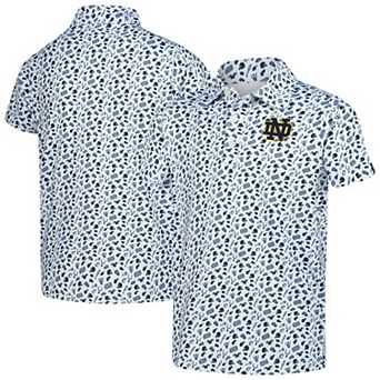 Youth Garb White Notre Dame Fighting Irish Tom Allover Print Performance Polo